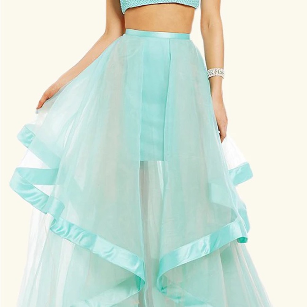 Elegant Aqua Maxi Skirt